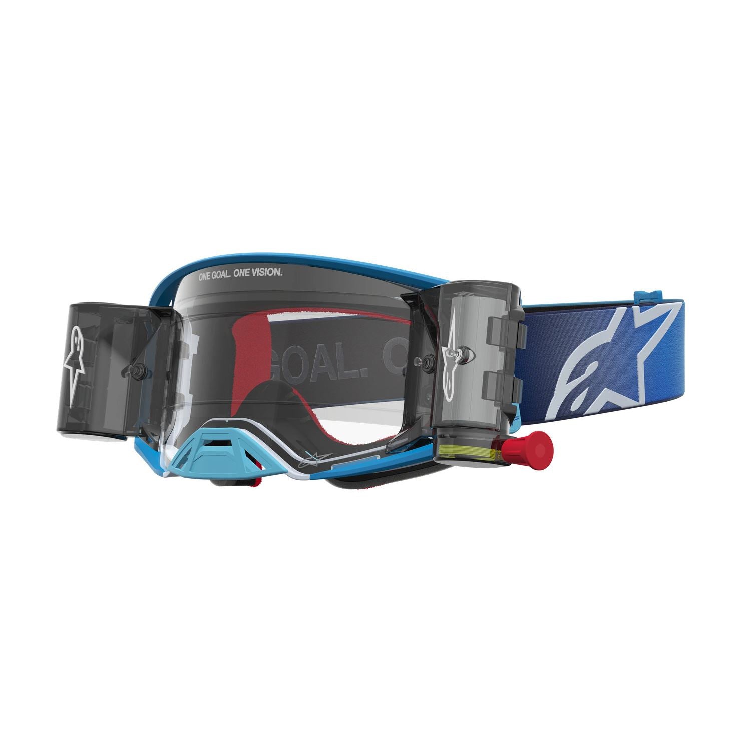 Alpinestars 2027 Supertech Firma Roll Off MX Goggles Blue Silver Clear